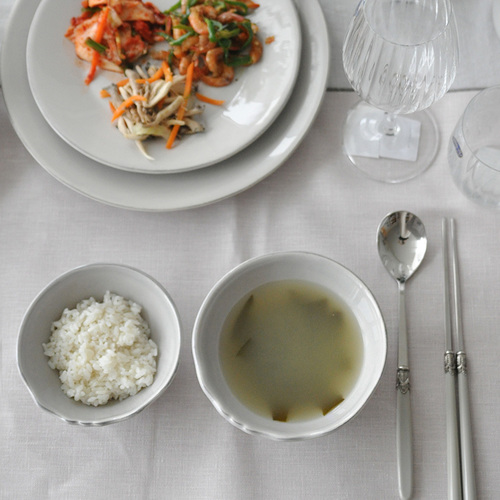 꼬떼따블 조세핀 한식기 접시 볼 (그레이/3타입) 밥공기 국공기 찬기